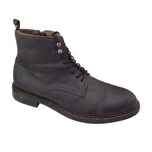 Aston Brown Leather Cap Toe Lace-Up Boots Ankle Boots Mens 8
